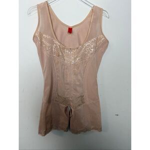 Redefine Nude Lace Full Body Shapwear Bodysuit 2XL Firm Control Waist Cincher Vi